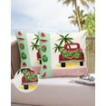 thumbnail image 6 of Pack of 2 Outdoor Pillow Covers, Watermelon Truck Palm Tree Board Waterproof Square Throw Pillowcase Cushion Decorative Pillow Covers for Couch Patio Tent, 18x18 in, 6 of 6