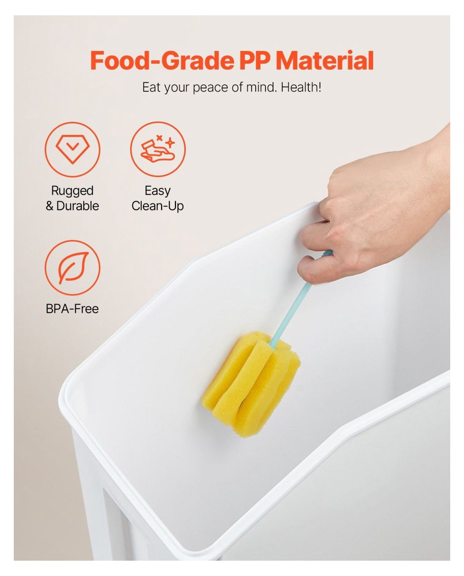 Airtight Food Storage Containers 4-Piece Set - 3.5/4.5 Gal Kitchen Bins - Large Capacity Rice, Pet Food, Dry Goods - Stackable, Wheels