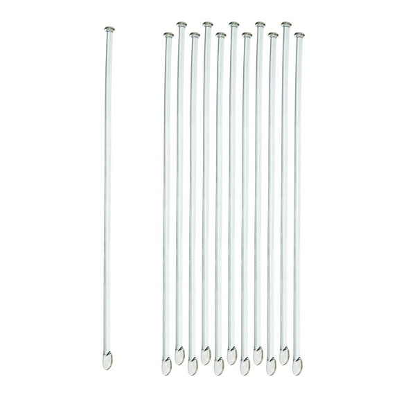10PK Glass Stirring Rods, 7.9" - Spade & Button Ends, 6mm Diameter - Excellent for Laboratory or Home Use - Borosilicate 3.3 Glass - Eisco Labs