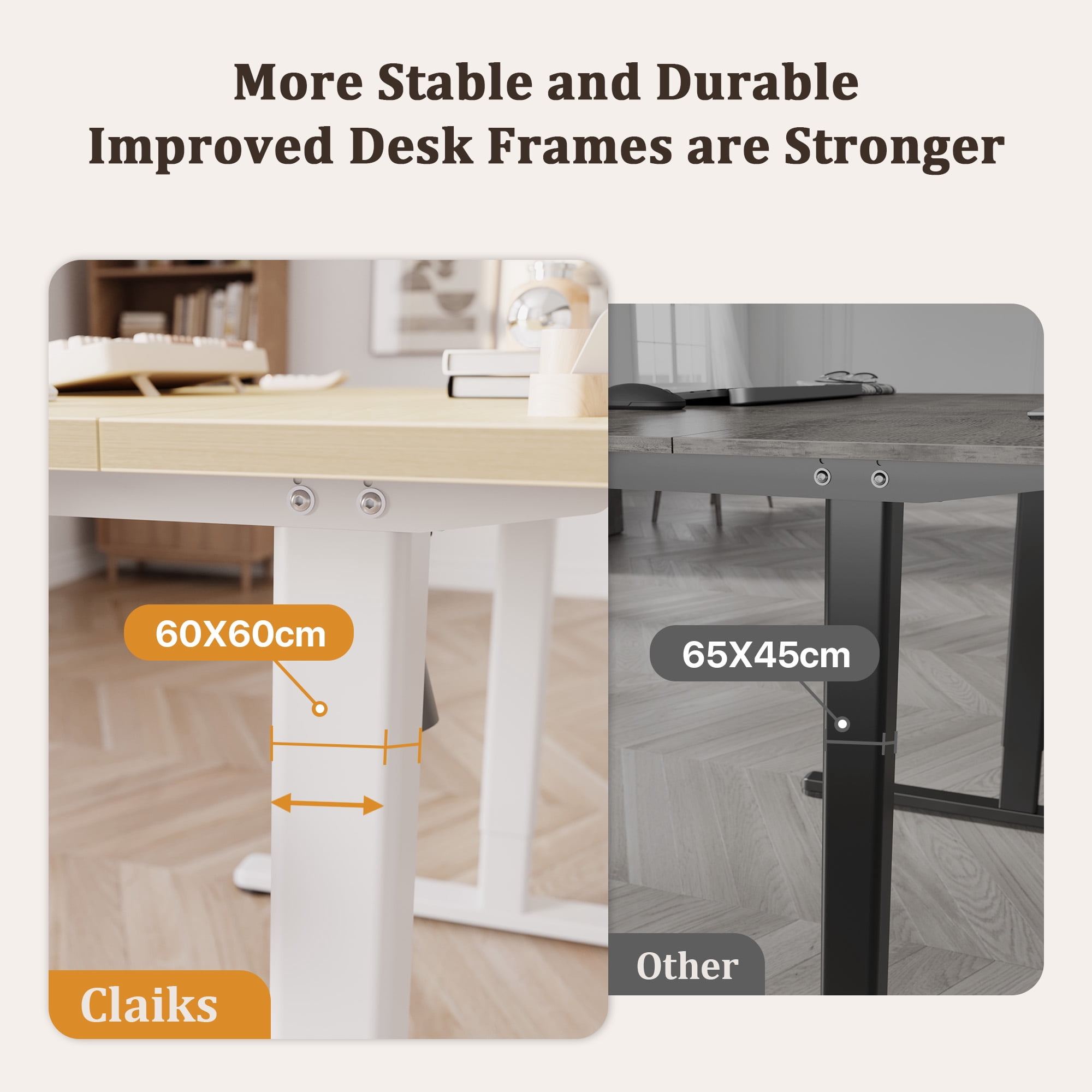 INNOVAR Adjustable Standing Desk with Drawers, 55x24 inch Electric Stand up Adjust Height Sit Stand Desk with Storage Home Office Computer Table Workstation with Power Lifting, Natural