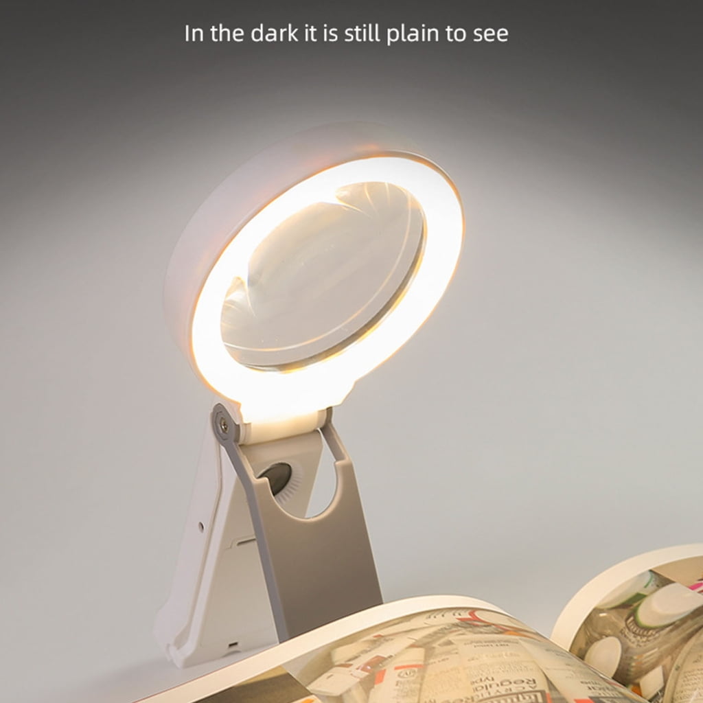 Geemin LED illuminates Magnifying Glass with Stand Lighted Foldable Reading Magnifier Senior Friendly LED Magnifying for senior