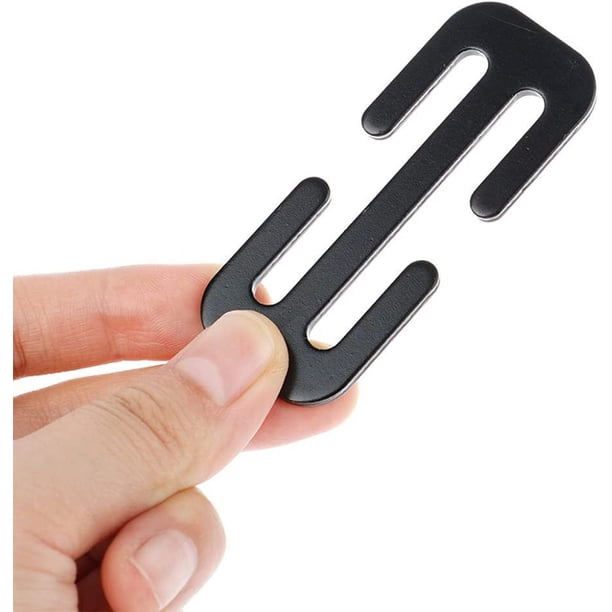 Clip para cinturón de seguridad de coche, 2 unidades, hebilla metálica de 7 cm, accesorio universal para embarazadas y niños (negro)
