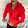 thumbnail image 2 of Camiseta Con Capucha Con Cordón A Cuadros Patrón De Puntos Slim Manga Larga Fasionable Tops Para Hombres Rojo L, 2 of 6