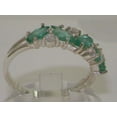 thumbnail image 3 of LBG British Made 14k White Gold Natural Emerald & Cubic Zirconia Eternity Ring - Size 5.5 - 33 size options, 3 of 6