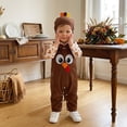 thumbnail image 4 of Cenuakty Baby Boy Thanksgiving Outfits Long Sleeve Print Romper Suspender Pants Hat, 4 of 9
