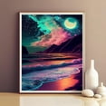 thumbnail image 4 of Luna Pintura Kits Adultos 5D Playa Arte Kits Principiantes DIY Ronda completa de perforación junto al mar Pintura con puntos Inicio Pared 15.75 X 11.81 Inch, 4 of 6