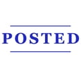 thumbnail image 1 of Printtoo Posted Self Inking Rubber Stamp Pre-Inked Office Stamp- Home Office Business Stationery, 47 x 20 mm Blue, 1 of 7