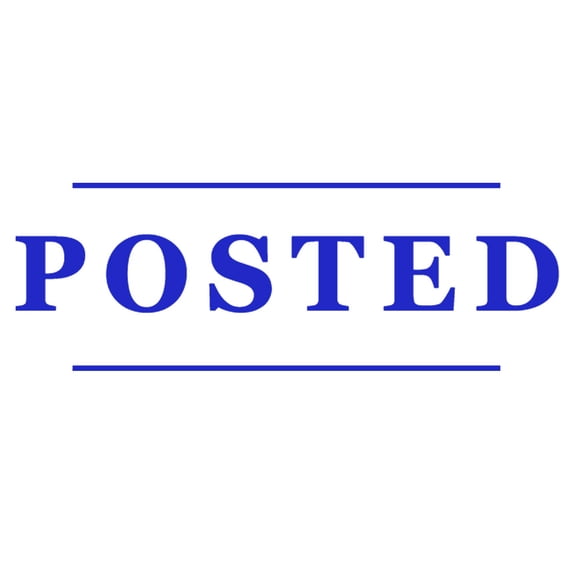 Printtoo Posted Self Inking Rubber Stamp Pre-Inked Office Stamp- Home Office Business Stationery, 47 x 20 mm Blue