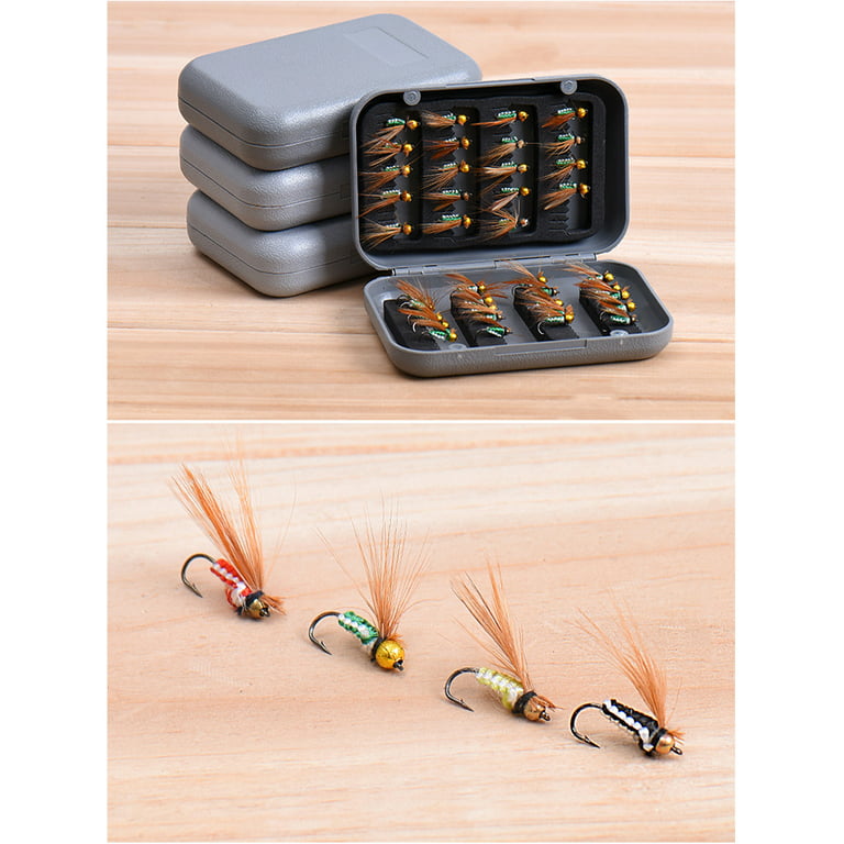 40Pcs Fly Fishing Dry Flies Assortment Kit with Waterproof Fly Box for  Fishing 