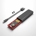 thumbnail image 2 of 3X M2 SSD NVME Enclosure M.2 to USB 3.1 SSD Box Case for M.2 PCIe NVMe M Key 2230/2242/2260/2280 Tool Free Adapter,Black, 2 of 7