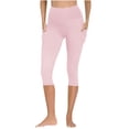 thumbnail image 5 of Sevevn Capri Leggings for Women High Waisted Capri Leggings with Pockets for Women Tummy Control Yoga Pants Women Pink S, 5 of 8