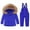 Blue, variant on Winter Warm Outdoor Jackets Coats Boys Girls Fashion Solid Color Down Jackets Keep Thickening Warm Outdoor Coat Jumpsuit Set