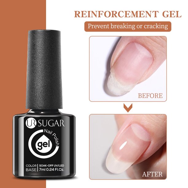 UR SUGAR-esmalte de uñas de Gel Base de goma Natural, barniz semipermanente, Rosa lechoso, blanco, purpurina, LED UV, 7ml