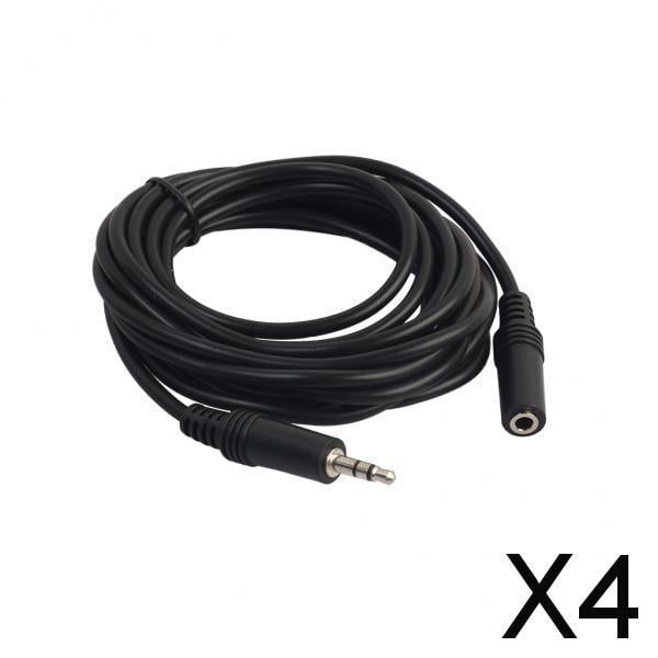 Paquete de 4 conectores de 3,5 mm macho a hembra Baoblaze extensión auxiliar de audio estéreo