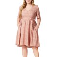 thumbnail image 5 of FAIWAD Womens Plus Size Floral Print Dress Casual Layered Short Sleeve V Neck Beach Boho Dress, 5 of 6