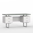 thumbnail image 5 of 60'' Mariposa Home Office Computer Desk - Grey Top, White Body, Grey Metal, Grey Hardware, 5 of 6