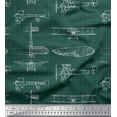 thumbnail image 1 of Soimoi Silk Fabric Check & Airplane Transport Print Fabric by The Yard 42 Inch Wide, 1 of 1