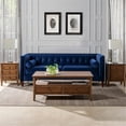 thumbnail image 3 of Maklaine Contemporary 84" Tufted Tuxedo Sofa Double Cushion in Navy Blue, 3 of 16