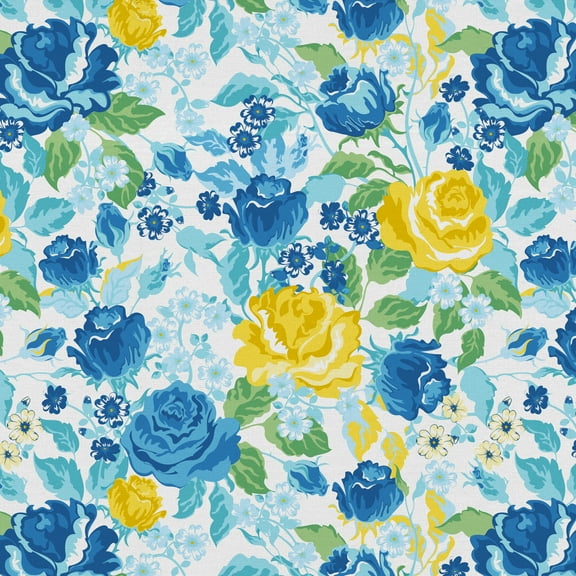 David Textiles 44" x 1 yard Cotton Spring has Sprung Pre-Cut Fabric, White