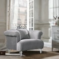 thumbnail image 2 of Elegance Sofa Chair in Grey Velvet with Acrylic Legs, 2 of 3