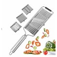thumbnail image 6 of Stainelss Steel Mandoline Slicer Vegetable Chopper Potato Slicer,4 In 1 Vegetable Cutter With Cheese Grater Carrot Grater Cabbage Shredder Stainless Slicer, Multi-Function Kitchen(Clear), 6 of 7