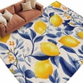 thumbnail image 2 of Yellow Lemon Area Rug 5x8 FT, Non Slip Bedroom Throw Carpet, Blue Leaf Vintage Botanical Summer Spring Washable Soft Floor Carpet Non-Shedding Rug for Living Room Nursery Dorm Office, 2 of 9