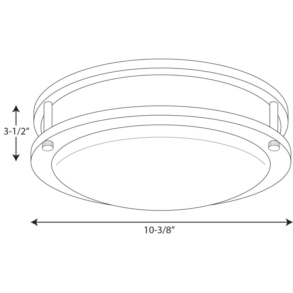Progress Lighting, Acrylic Round, 1-Light Flush Mount, Urban Bronze, White Acrylic Shade