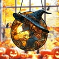 thumbnail image 3 of Mystic Witch Acrylic Suncatcher – Faux Stained Glass Window Hanging With Hat & Moon, Halloween Enchanted Home Decor 4335579168 9737, 3 of 4