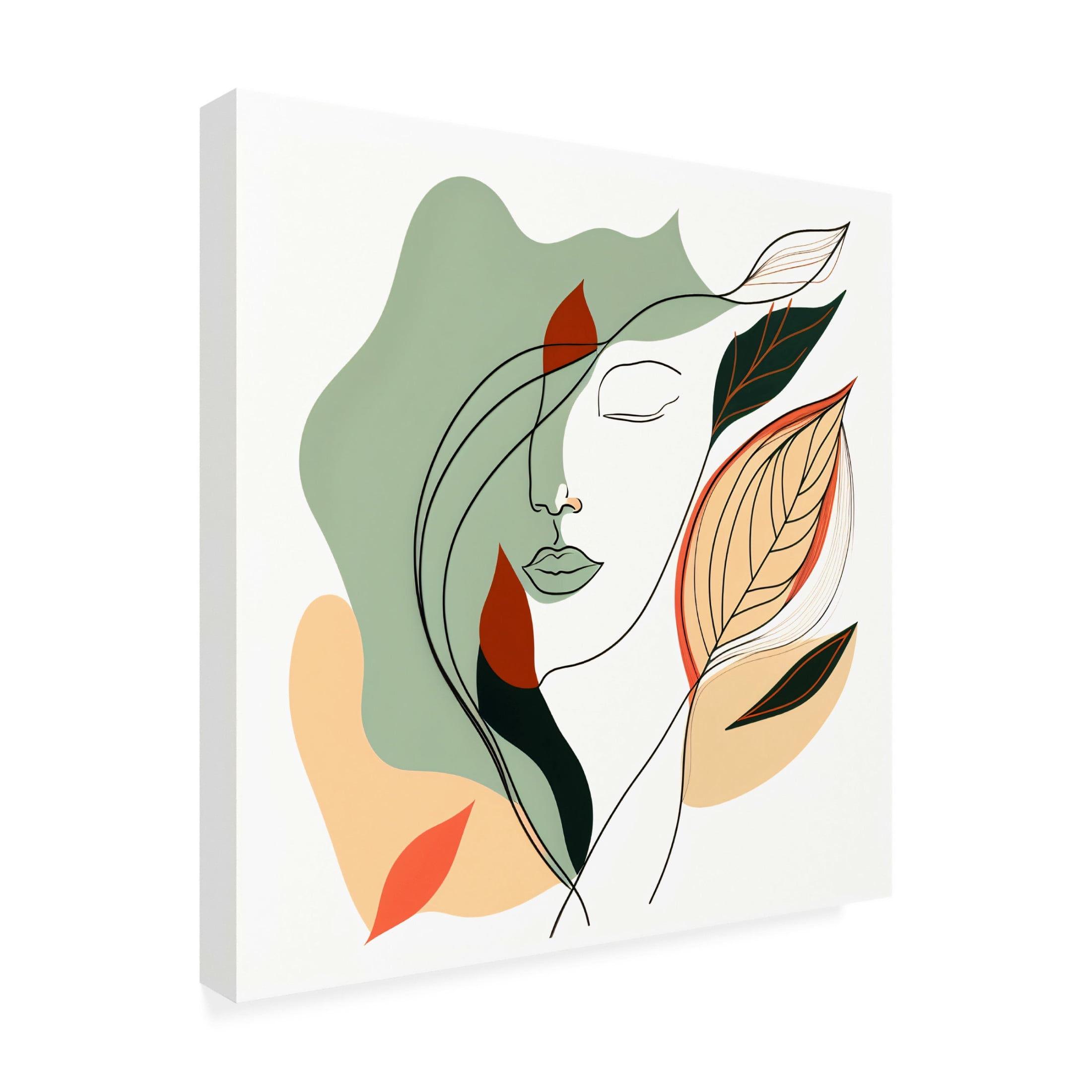 Canvas Wall Art - Ray Heere 'Botanical Minimalism Portraits 6' Wall Art for Living Room, Bedroom, or Office Décor by Trademark Fine Art - 24 x 24 Inches