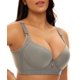thumbnail image 2 of Camiseta Bra OYXJJP para mujer, con aros, sin costuras, gris 34DD, 2 of 6