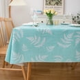 thumbnail image 2 of Vinyl Tablecloth with Flannel Backed Waterproof Oil-Proof PVC Table Cloth Stain-Resistant Wipeable Easy Care Table Cover for Indoor and Outdoor (Lake Blue Pattern 2, 60 x 60 Inch Square), 2 of 6
