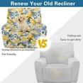 thumbnail image 4 of FOR U DESIGNS Lemon Flower Pattern Recliner Chair Covers 4-Pieces Stretch Recliner Armchair Covers Wear-Resistan Sofas Couches Slip Protector with Storage Pockets, 4 of 8