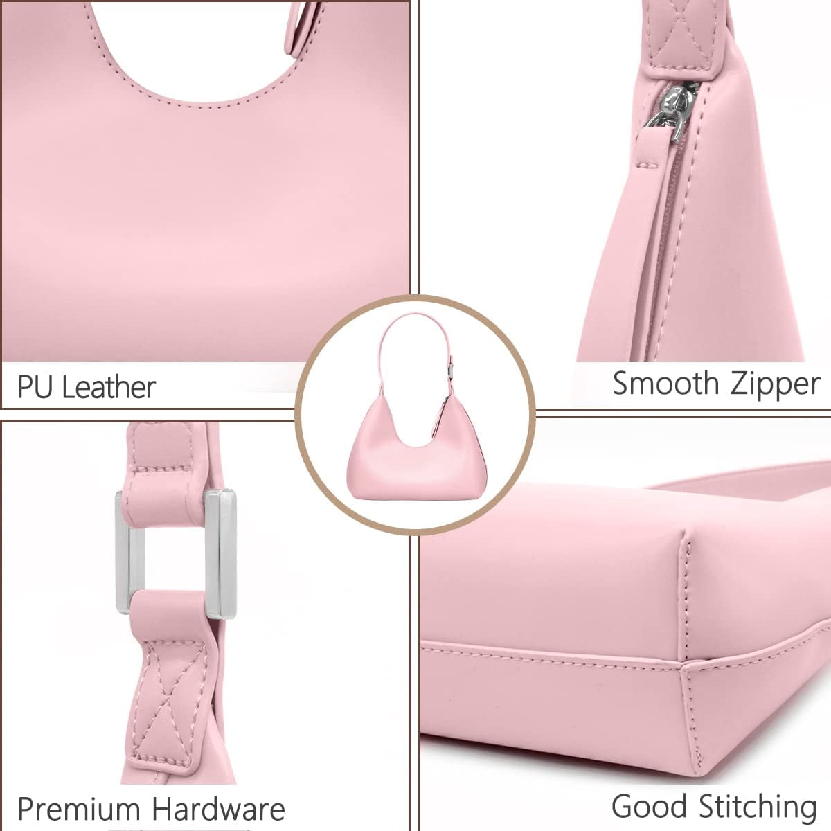 Barabum Mini Purse Small Shoulder Bags for Women Trendy Small Hobo Bag Clutch Purses for Women