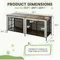 thumbnail image 2 of Erinnyees 79" Double Dog Crate Furniture, Extra Large Dog Cage Large Breed, Wooden Dog Crate TV Stand, Furniture Style Dog Kennel with Divider, Beige, 2 of 7