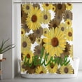 thumbnail image 5 of Spring Flowers Shower Curtain Set, Waterproof Shower Curtains for Bathroom, Farmhouse Botanical Brown Yellow Daisy Washable Fabric Cloth Bath Curtain for Bathtub Decoration with Hooks 54x78 Inches, 5 of 9
