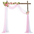 thumbnail image 1 of Cortina de gasa transparente de 70 cm para fondo de pantalla, ideal para tiendas, decoración de bodas, bufandas, 2 unidades, 1 of 5