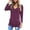 Purple, variant on SHIBEVER Women Tops Fall Long Sleeve Tunics Tops Fashion Casual V Neck T-Shirts Cute Buttons Side Tops Black Blouses Size XL