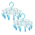 thumbnail image 1 of Oleegame 2PC Spoon And Lid Rest Laundry Rack Strong Load Bearing 360 Rotation Foldable Anti Slip 16 Clips Clothes Drying Rack For Home Sky Blue Blue, 1 of 9