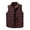 Wine, variant on Men's Sleeveless V-Neck Short Vest Solid Color Loose Outdoor Warm Clothing Heated For Riding Skiing Fishing Charging Via Heated Coat With Pocket