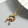 thumbnail image 2 of Female Colored Gemstone Necklace Gold-plated Copper With 26 English Letters Clavicle Chain, 2 of 3