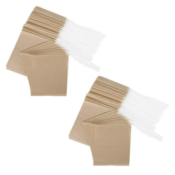 600PCS Tea Filter Bags, Disposable Paper Tea Bag with Drawstring Safe Strong Penetration Unbleached Paper