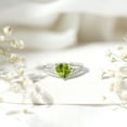 thumbnail image 4 of Rosec Jewels Heart Shape Peridot Solitaire Ring with Diamond for Women (8 mm) - Split Shank Ring, 14K White Gold, US 12.00, 4 of 9