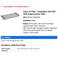 thumbnail image 2 of Cabin Air Filter - Compatible with 2003 - 2006 Dodge Sprinter 2500 2004 2005, 2 of 2