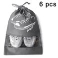 thumbnail image 2 of Bolsas de zapatos a prueba de polvo de tela no tejida de 6 uds con cordón para bolsa de almacenamiento impermeable de viaje L, 2 of 5