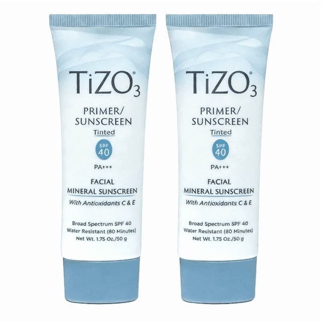 2pc Protector solar TIZO TiZO3 mineral facial SPF 40 50 ml PA+++ teñido