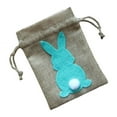 thumbnail image 2 of Bolsa de regalo de arpillera con cordón para decoración de conejito de Pascua, accesorios resistentes Verde, 2 of 9