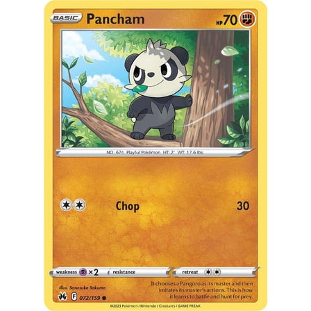 Pokemon Crown Zenith Common Pancham #72