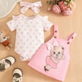 thumbnail image 7 of Gerichy Baby Girl Clothes Suspender Skirt Toddler Ruffle Romper Cute Cartoon Dress Bow Headband Summer Outfits 0-18 Months, 7 of 7