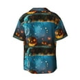 thumbnail image 2 of KLL Spooky Halloween Print Men's Shirt Short Sleeve Button Down Summer Cuba Beach Shirts- 4X-Large, 2 of 7
