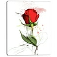 thumbnail image 2 of Red Rose Hand drawn Illustration - Floral Canvas Art Print, 2 of 3